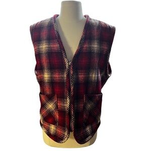 BANANA REPUBLIC plaid sherpa vest size small